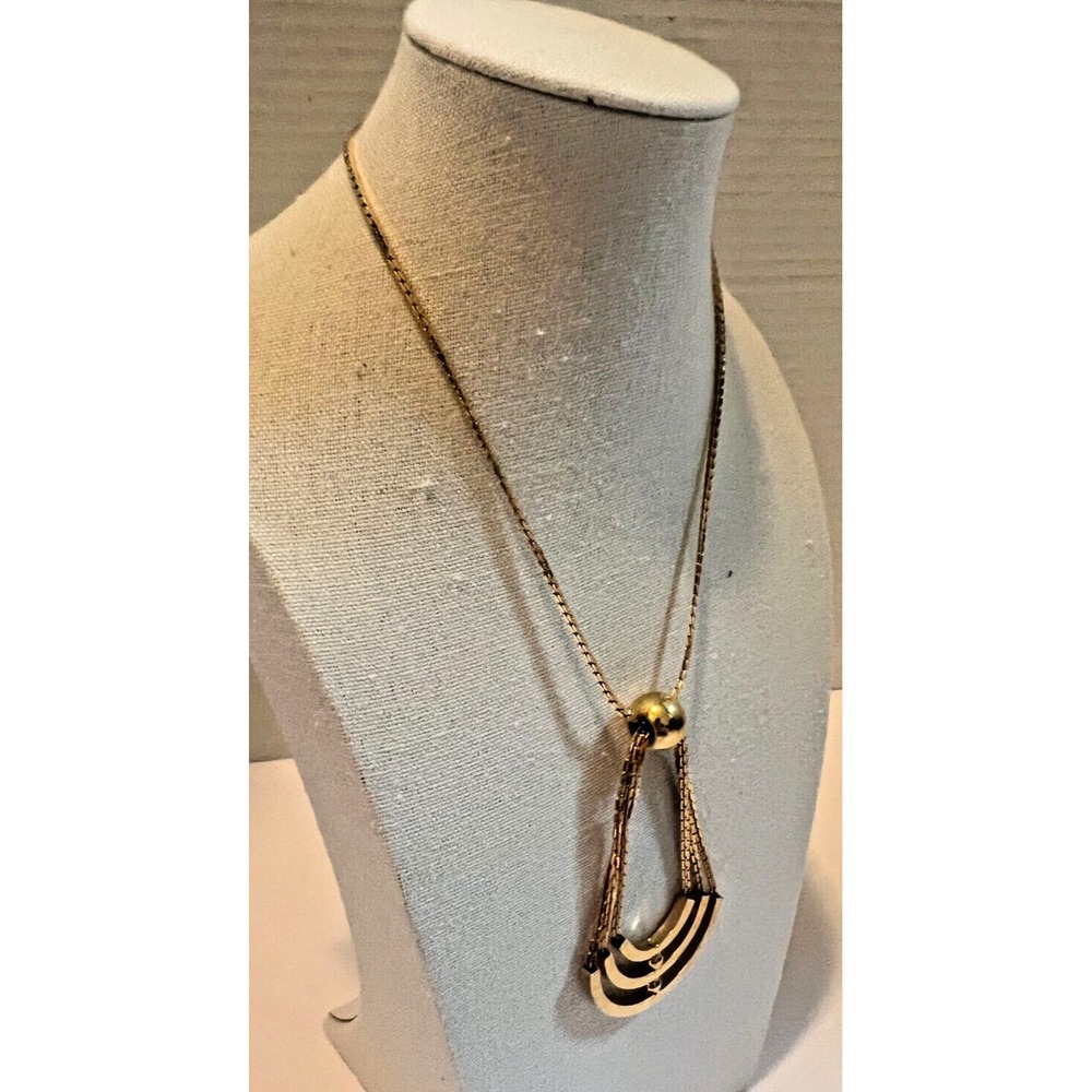 Vintage Gold Korea Necklace Modernist MCM Minimalist Collar Geometric Mod